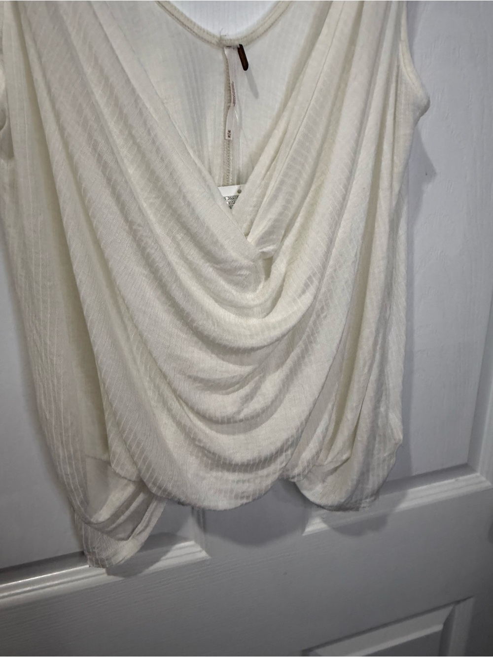 NWT Free People Bullseye Surplice Drape Tank Top Ivory Size Medium - Picture 9 of 9